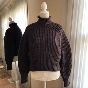 H&M Chocolate Brown Chunky Knit Sweater Size M